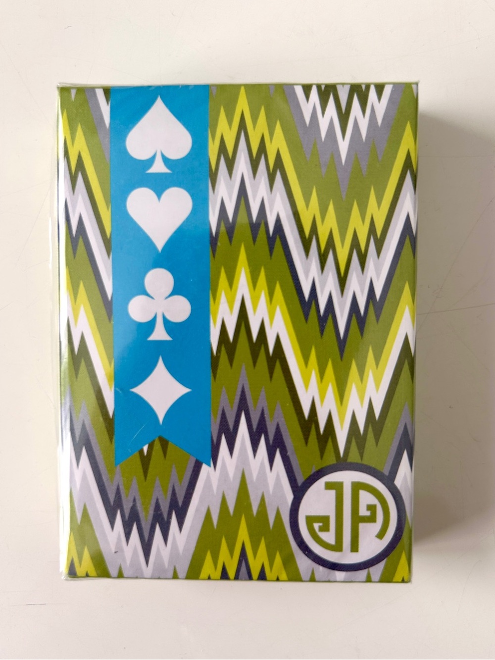 Jonathan Adler Playing Cards Green Chevron New Deck Sealed Designer Modern Art